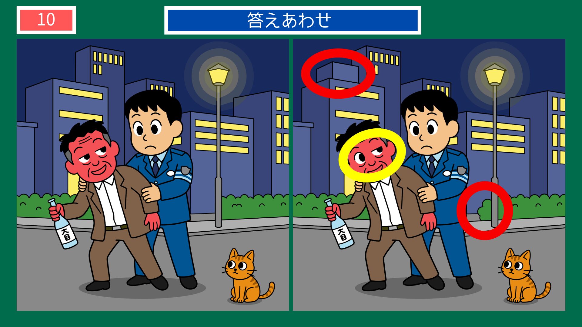 警察官の間違い探し 第10問の答え
