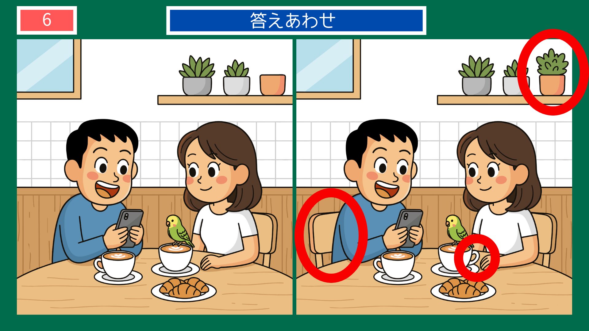 恋のことわざ間違い探し 第6問 近惚れの早飽き 答え