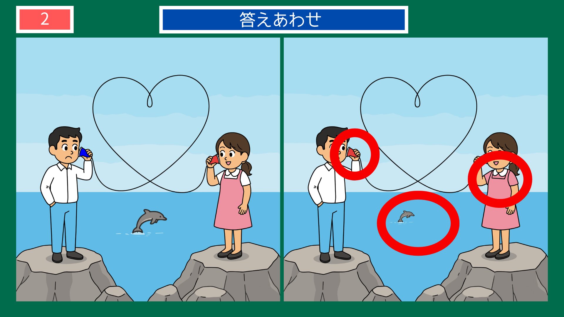 恋のことわざ間違い探し 第2問 思うに別れて思わぬに添う 答え