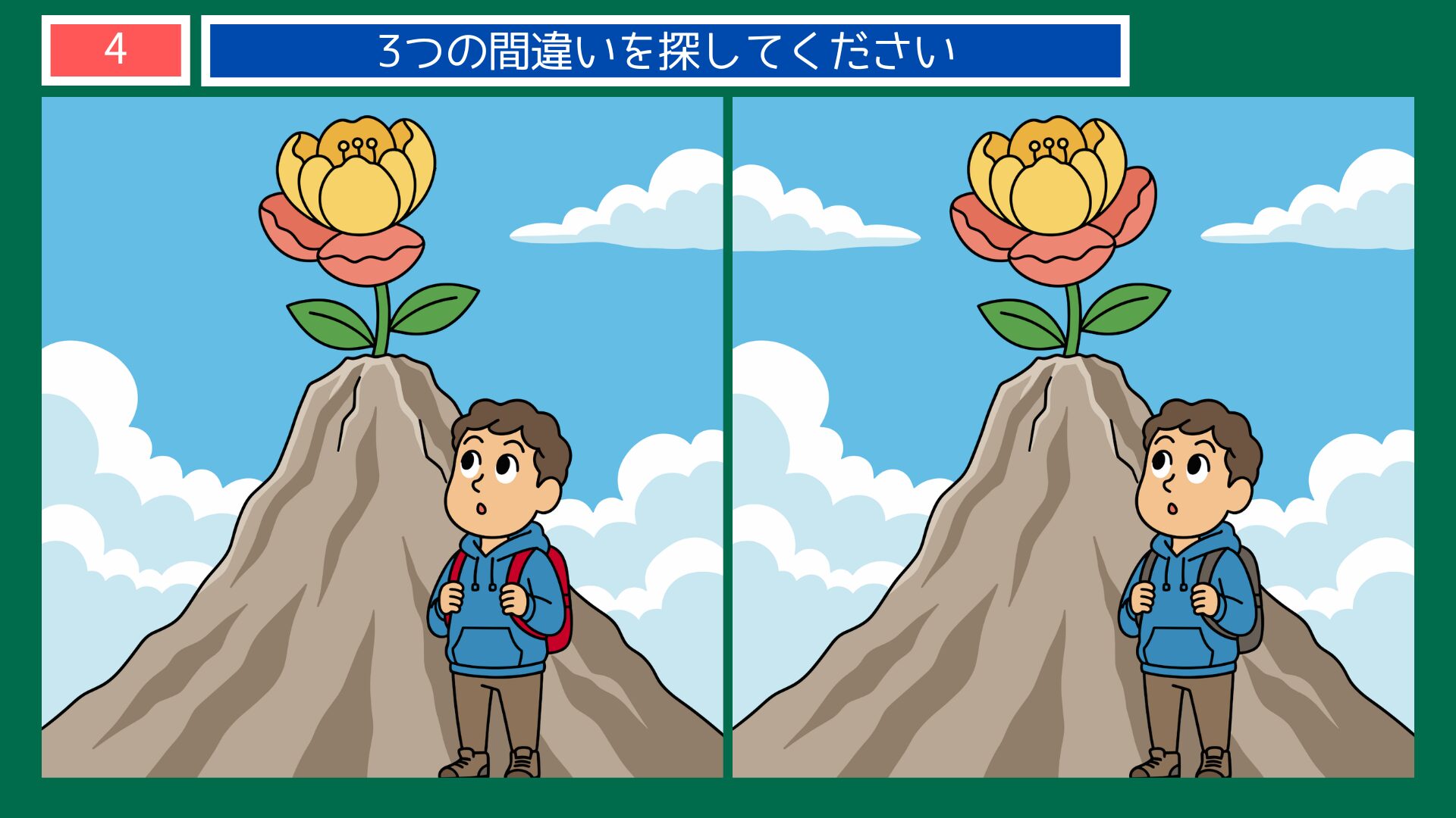 恋のことわざ間違い探し 第4問 高嶺の花 問題