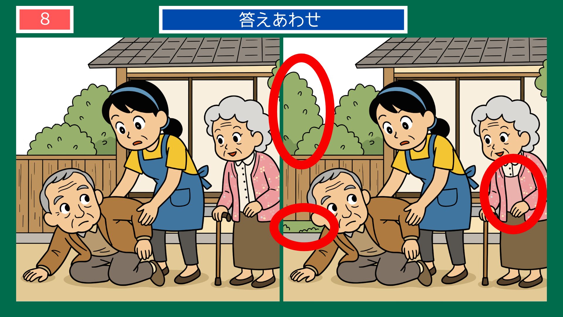 老いては子に従えの間違い探し答え