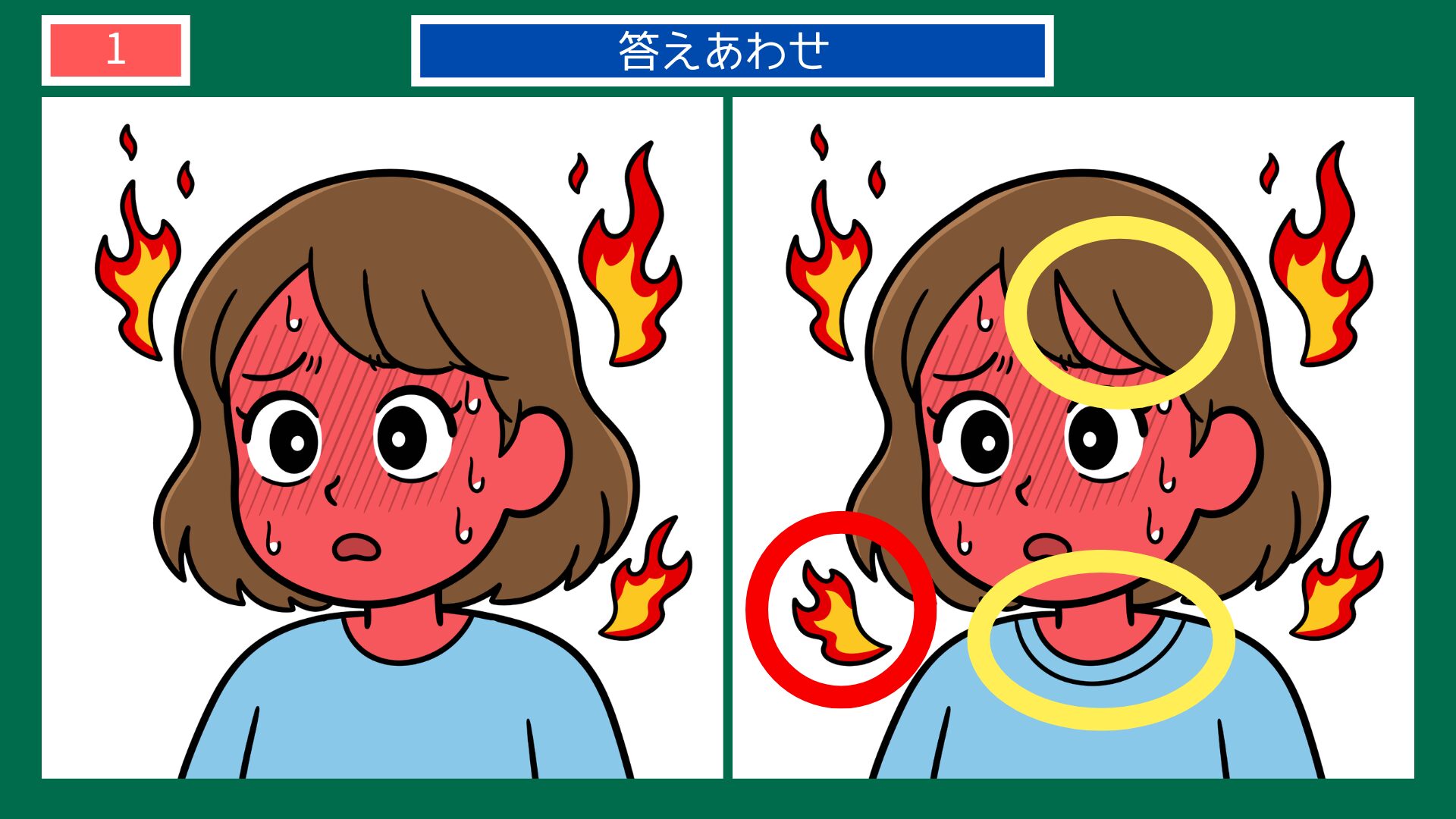 顔から火が出るの間違い探し答え
