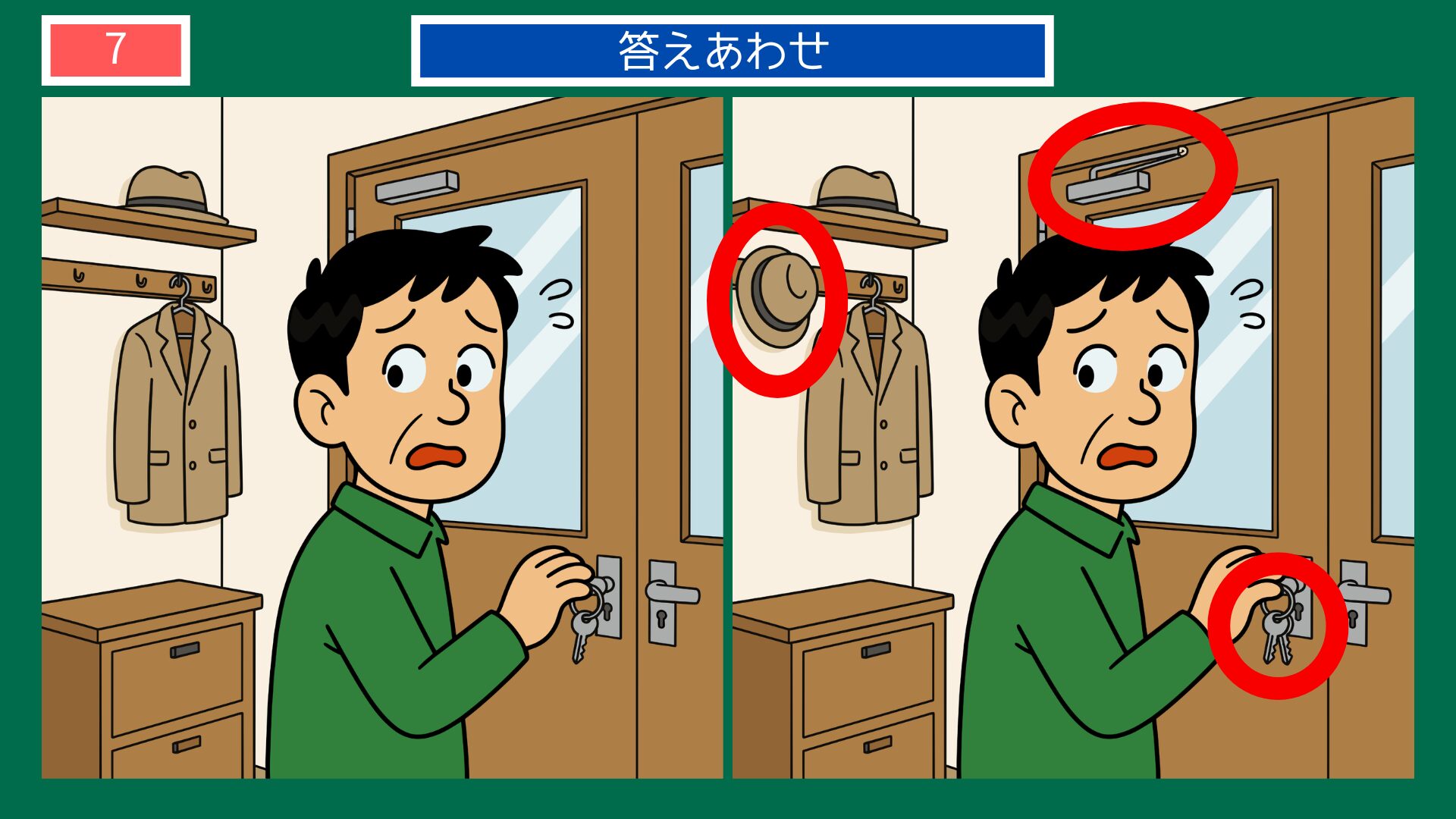 肝に銘じるの間違い探し答え