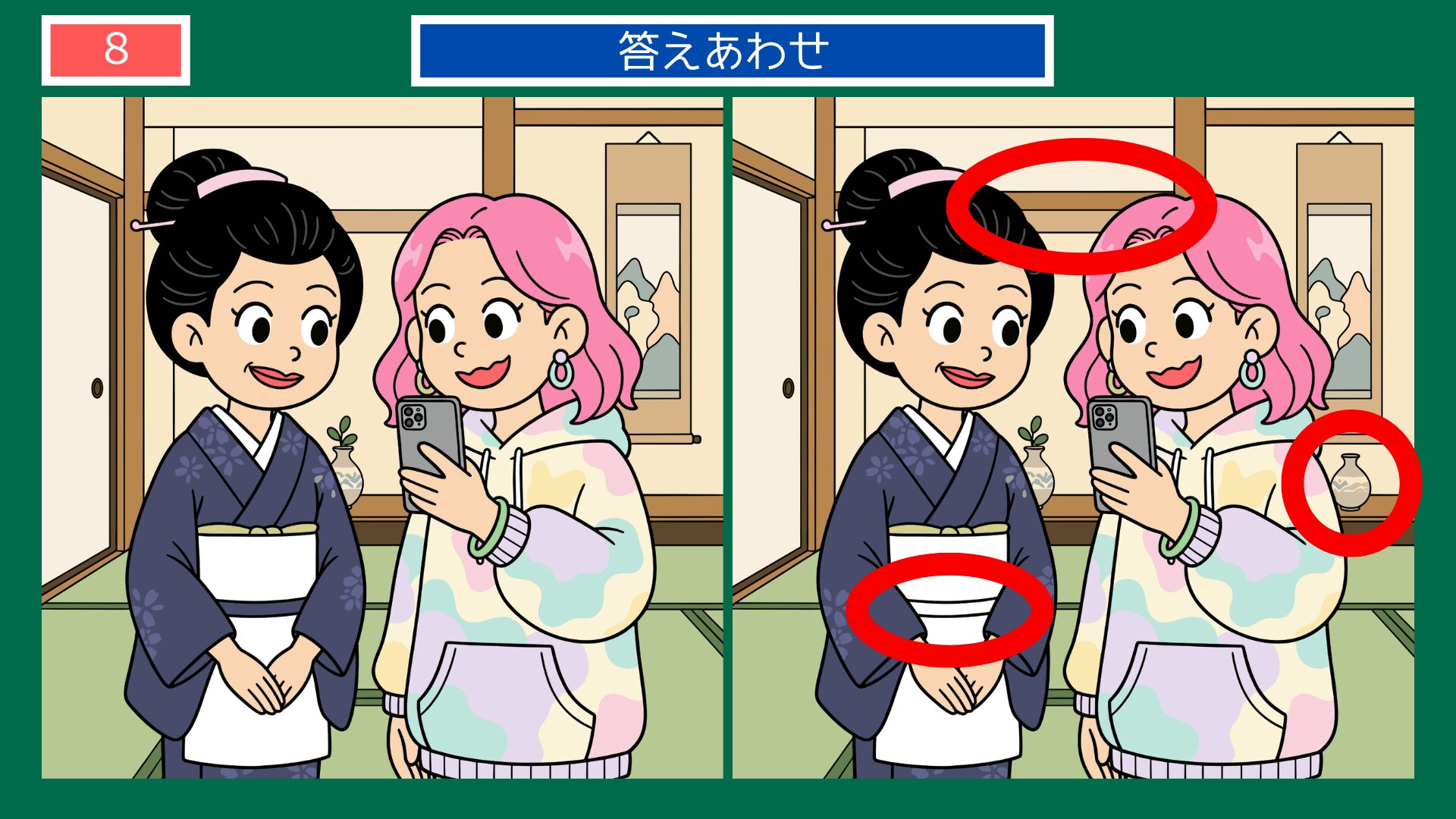 綺羅を飾るの間違い探し答え