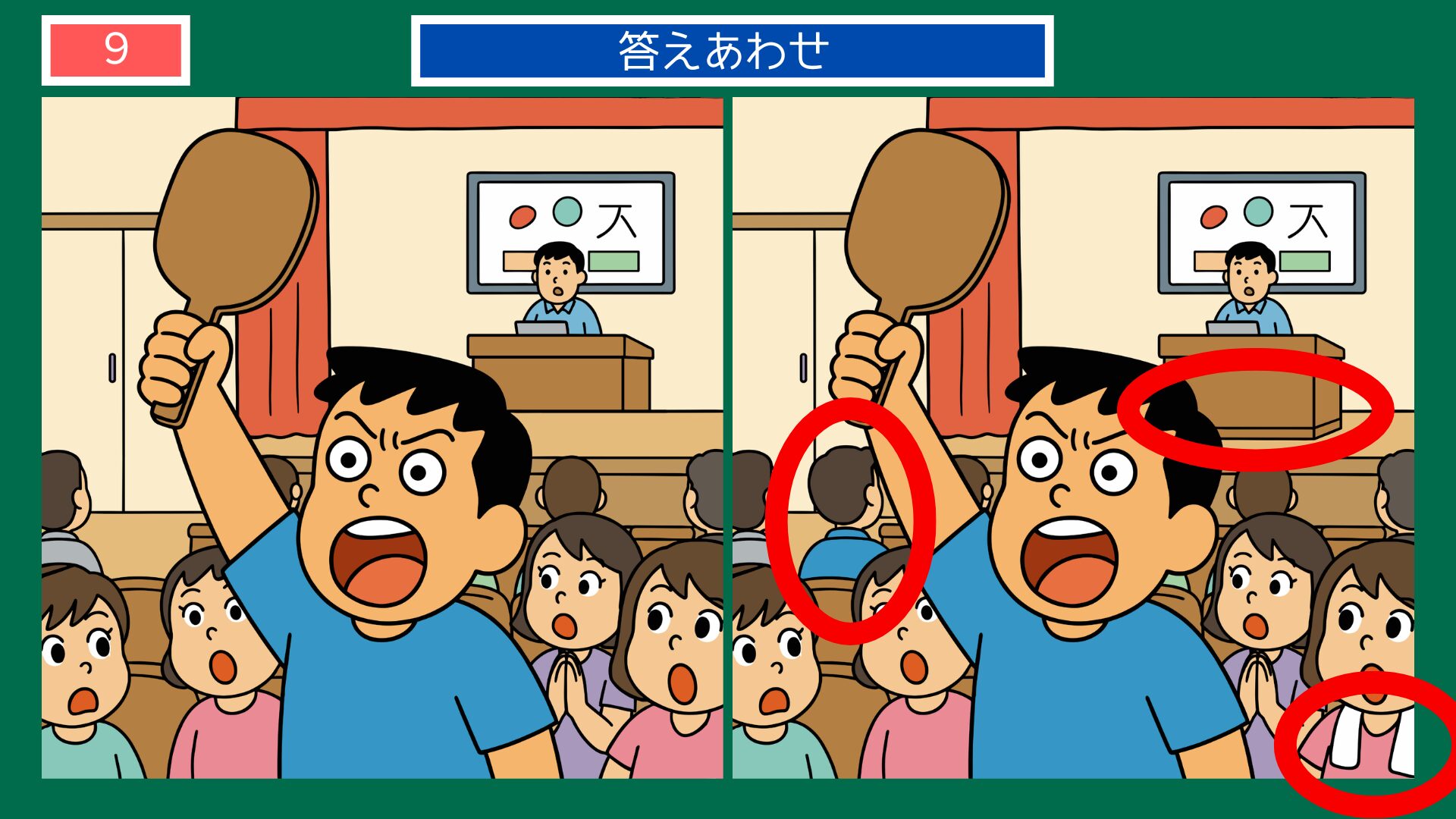 気合いを入れるの間違い探し答え