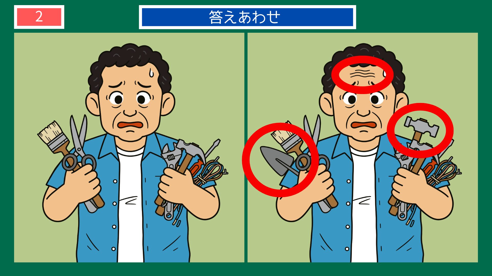 器用貧乏の間違い探し答え