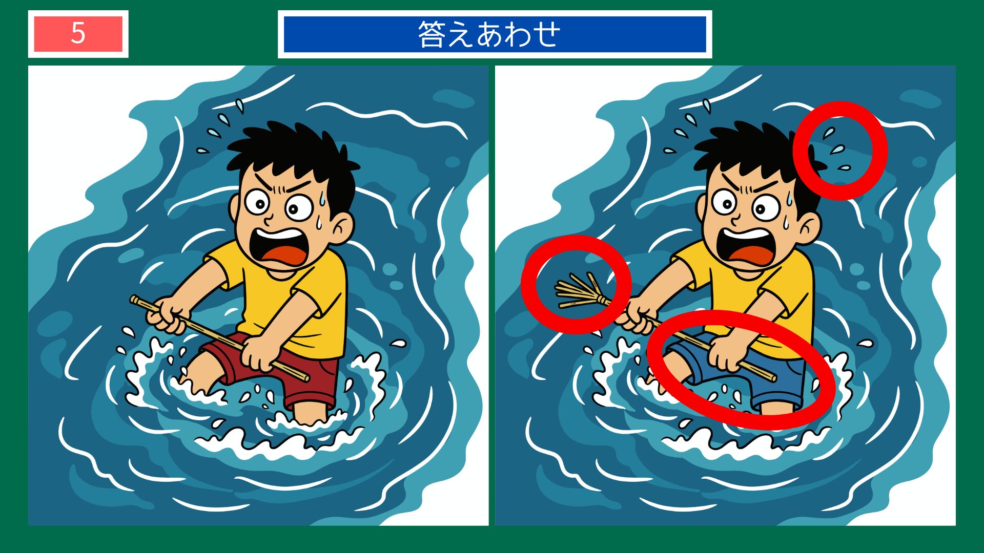 溺れる者は藁をもつかむ 間違い探し 答え