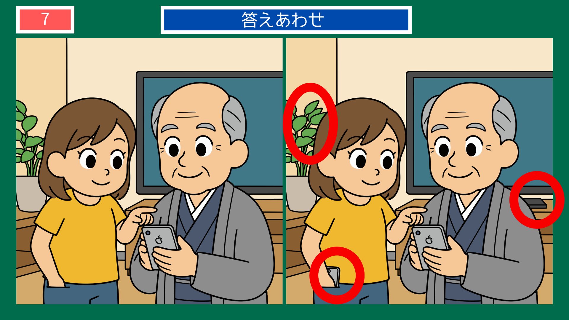 教えるは学ぶの半ば 間違い探し 答え