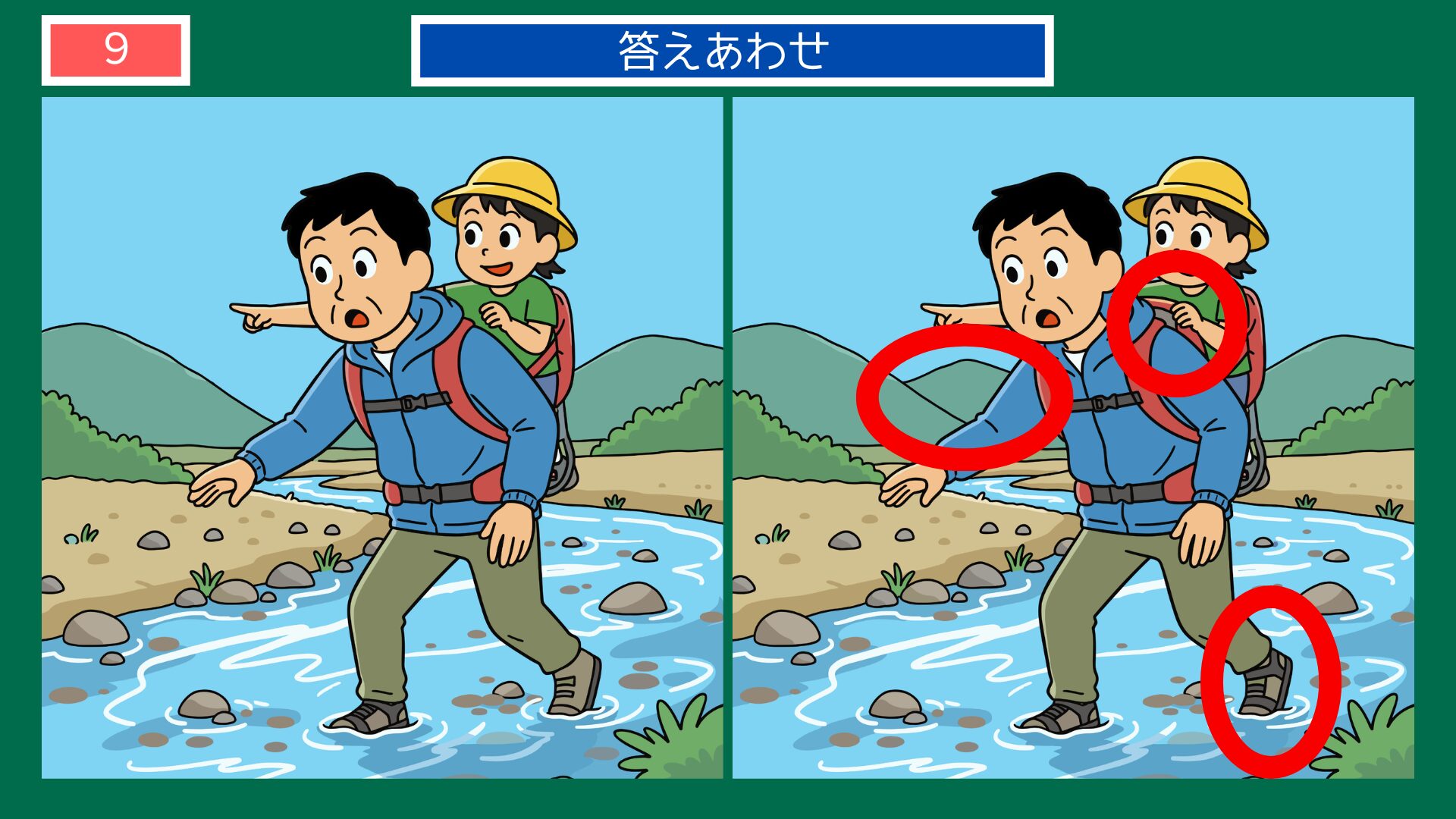 負ぶった子に教えられ 間違い探し 答え