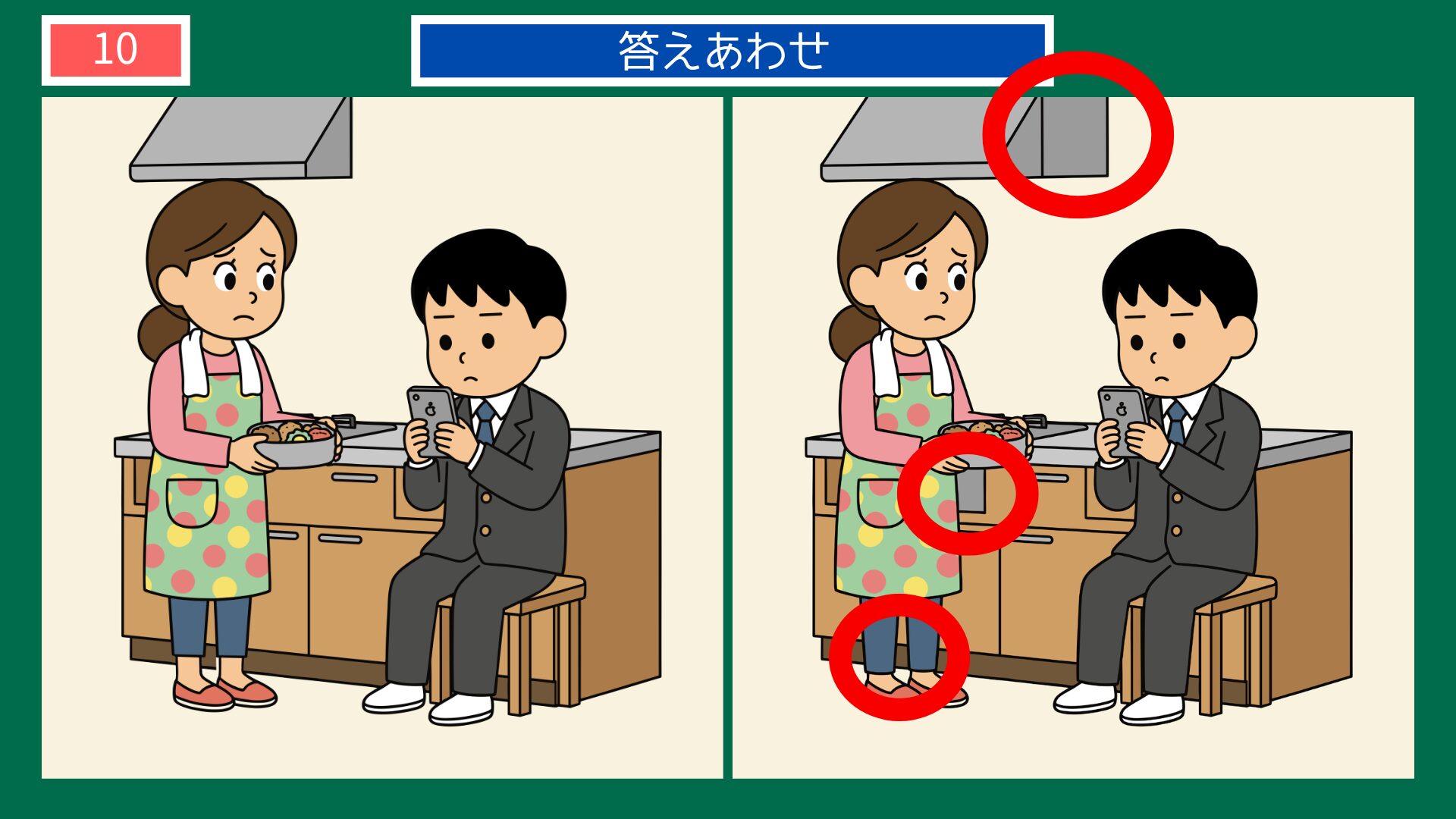 男は度胸女は愛嬌 間違い探し 答え