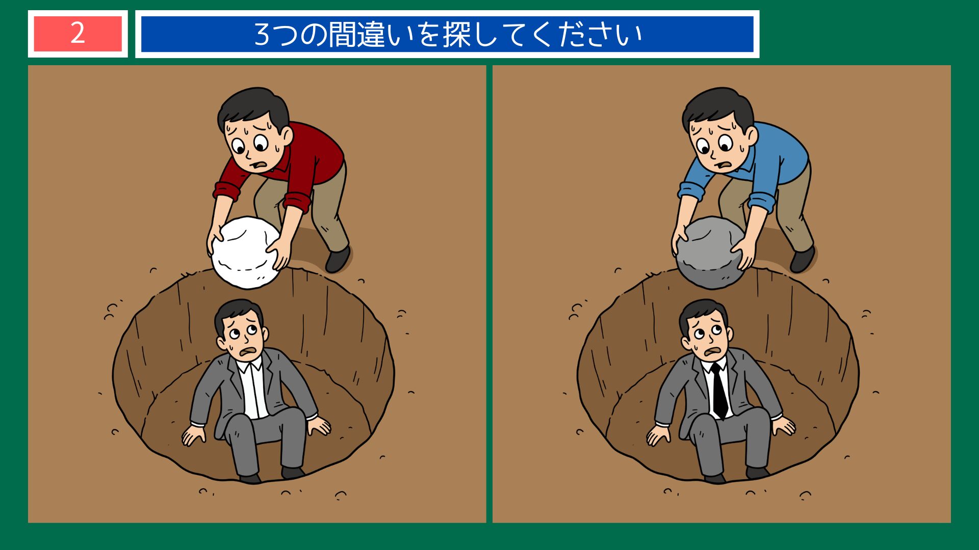 落ちた犬を打つ 間違い探し 問題