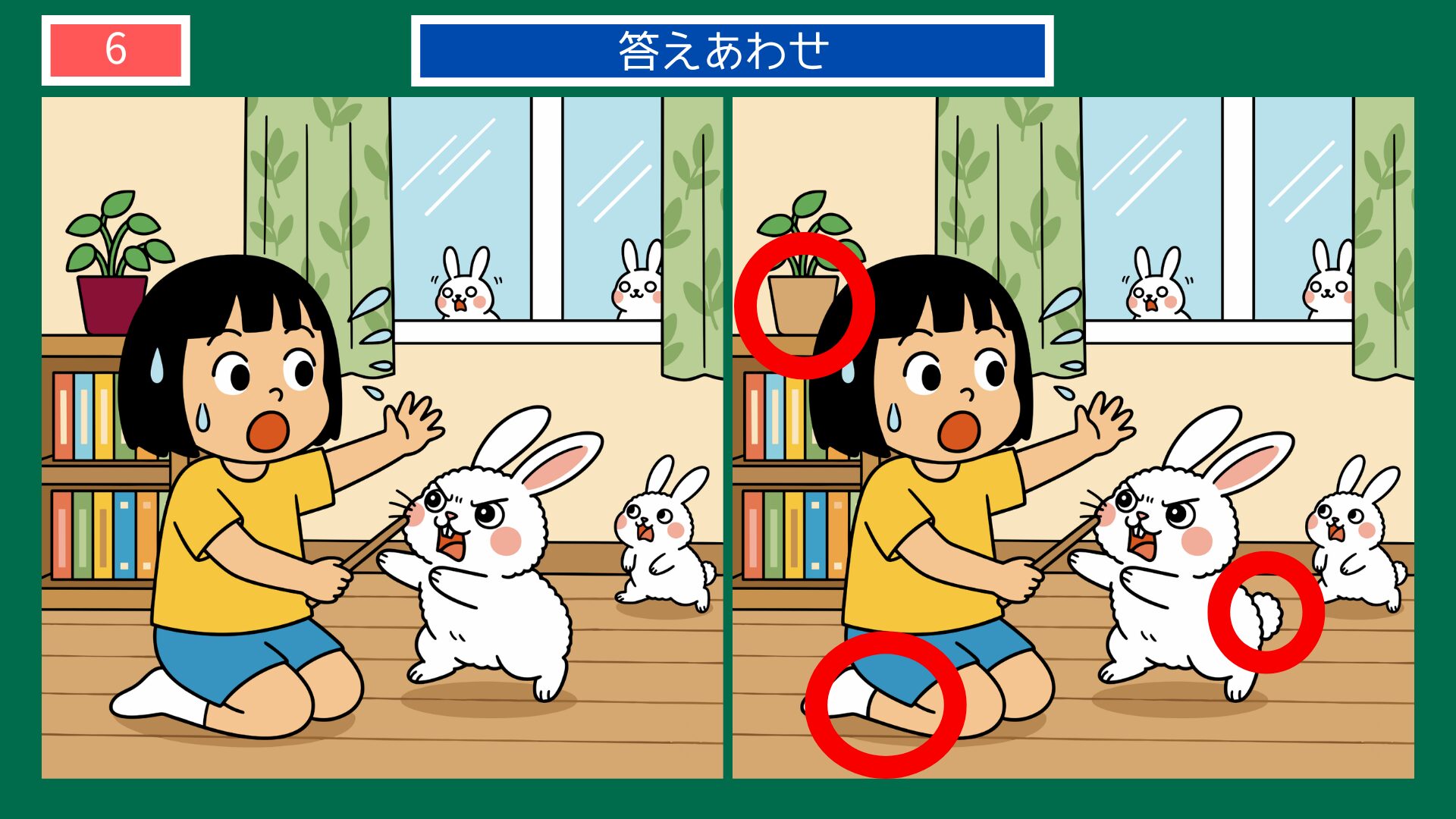 兎の登り坂の間違い探し答え