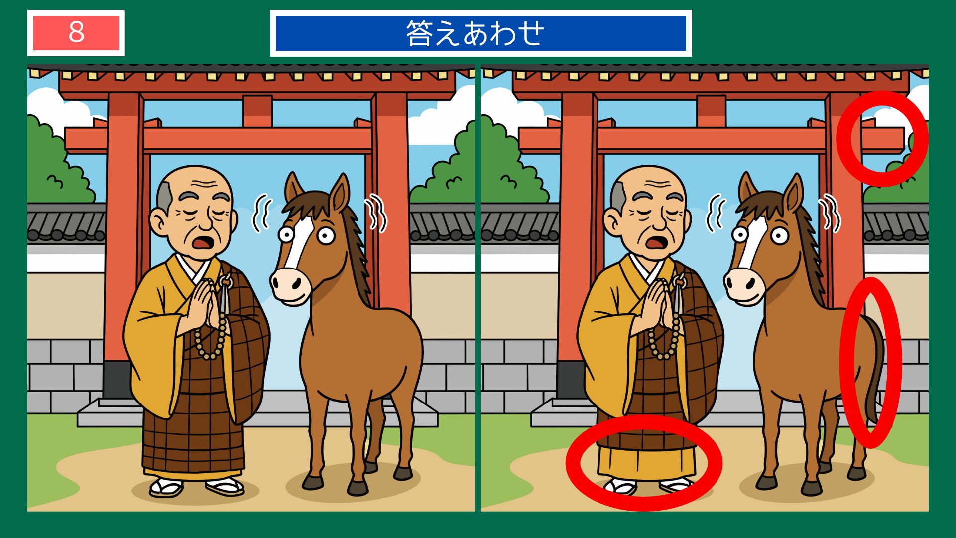 馬の耳に念仏の間違い探し答え