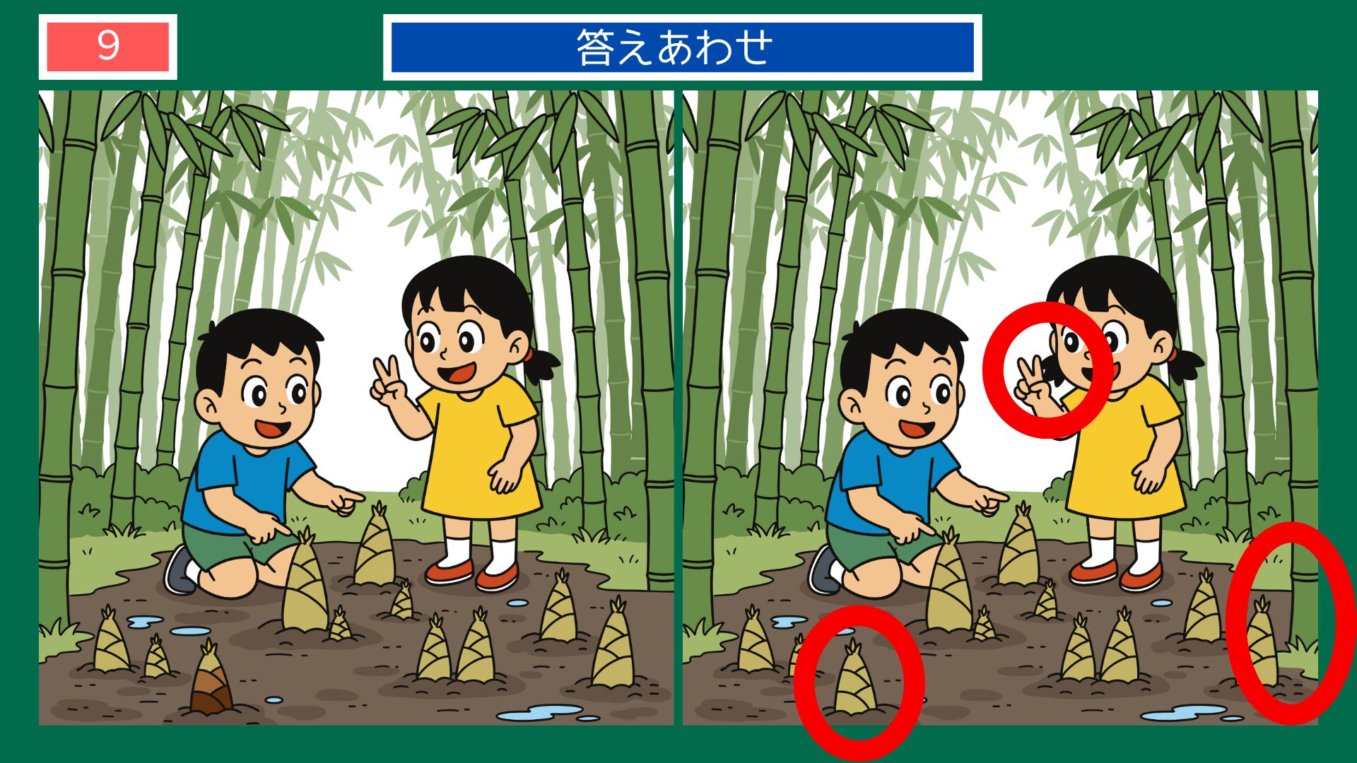 雨後の筍の間違い探し答え