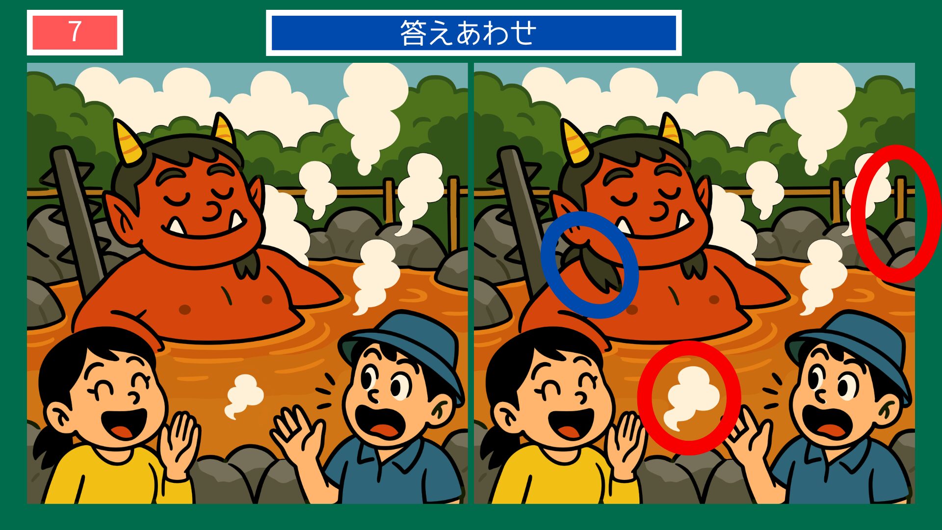 大分県の間違い探し 第7問 別府地獄めぐりの答え