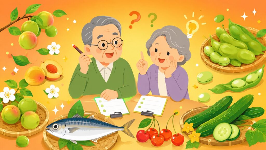 6月の旬の食べ物クイズ 高齢者向け無料プリント｜デイサービスのレクに