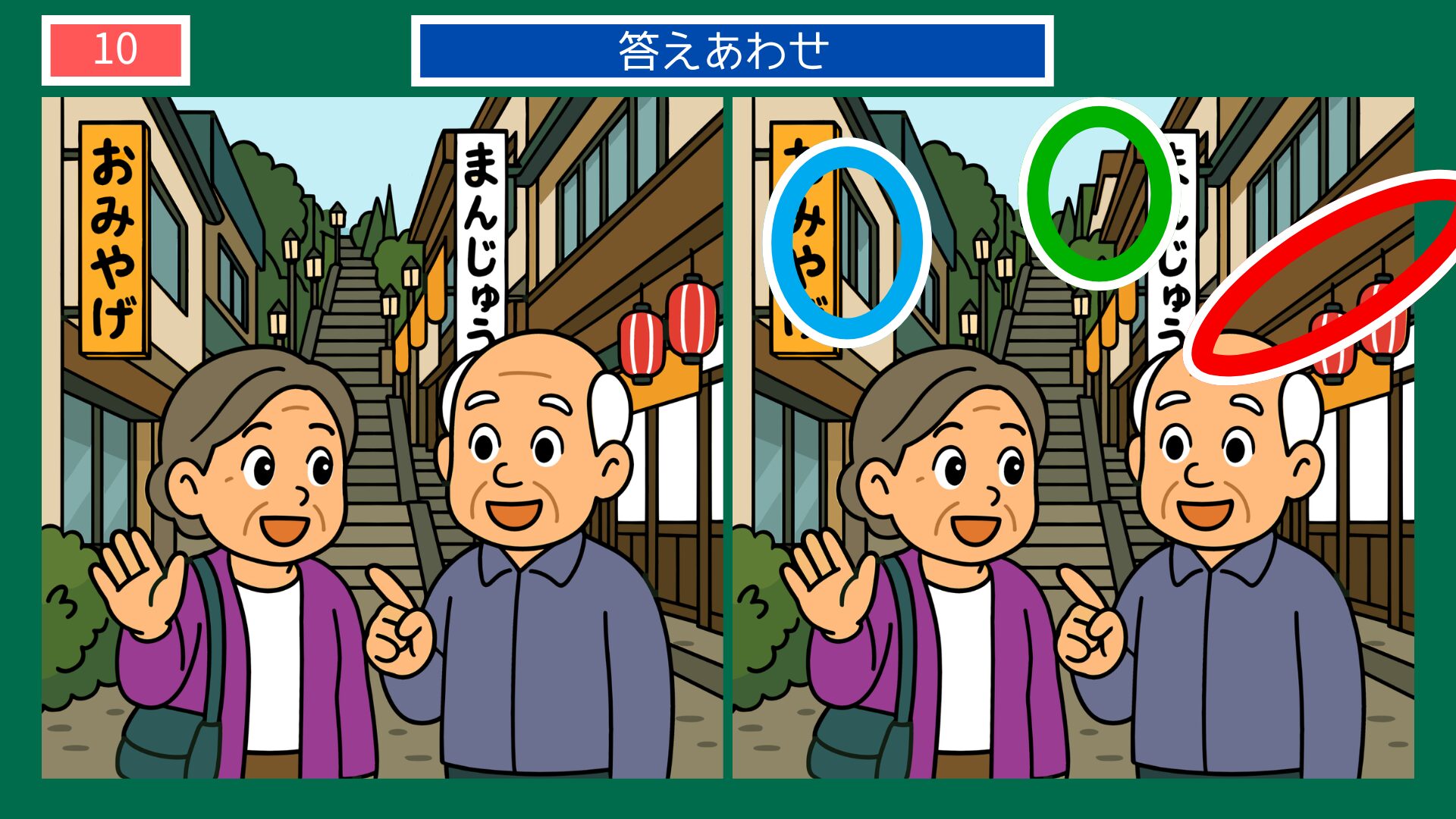 群馬県の間違い探し 第10問 伊香保温泉石段街の答え