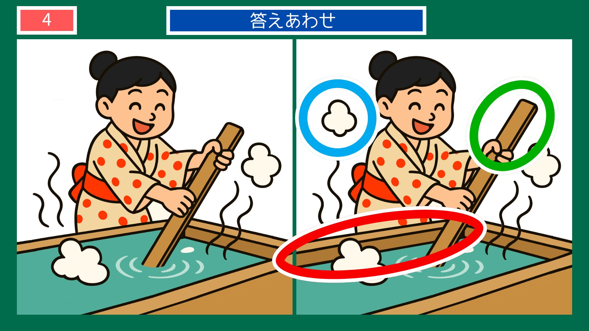 群馬県の間違い探し 第4問 草津温泉の湯もみの答え