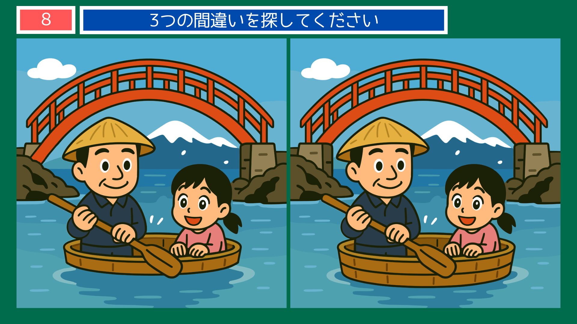 新潟県の間違い探し 第8問 たらい舟の問題イラスト