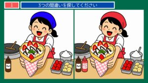 季節のくらしの間違い探し 第1問 クレープ屋さんの問題イラスト