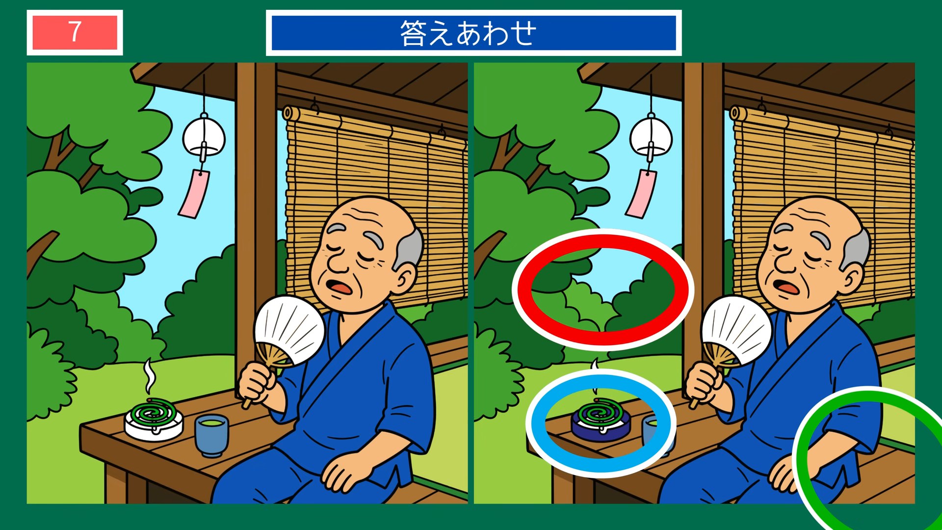 くらしの間違い探し 第7問 縁側の夕涼みの答え