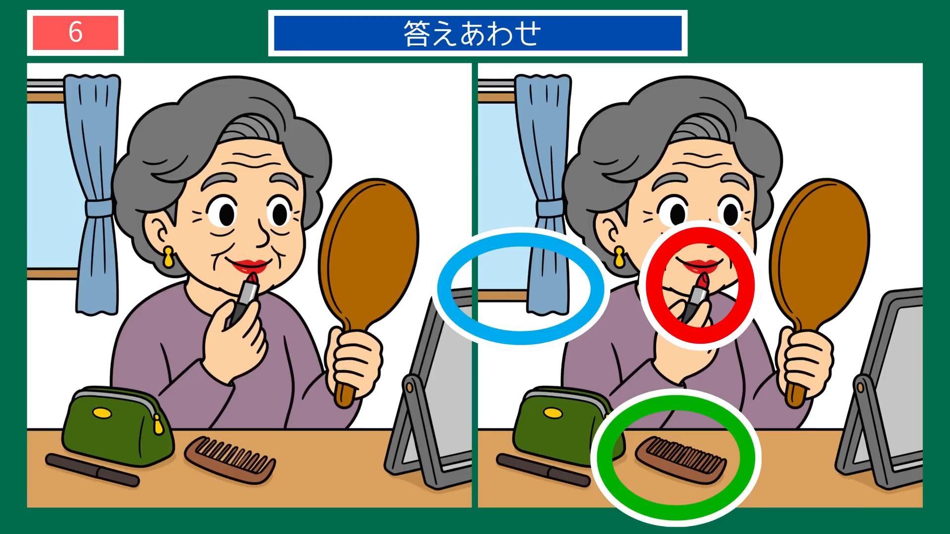 身だしなみの間違い探し 第6問 口紅で仕上げの答え