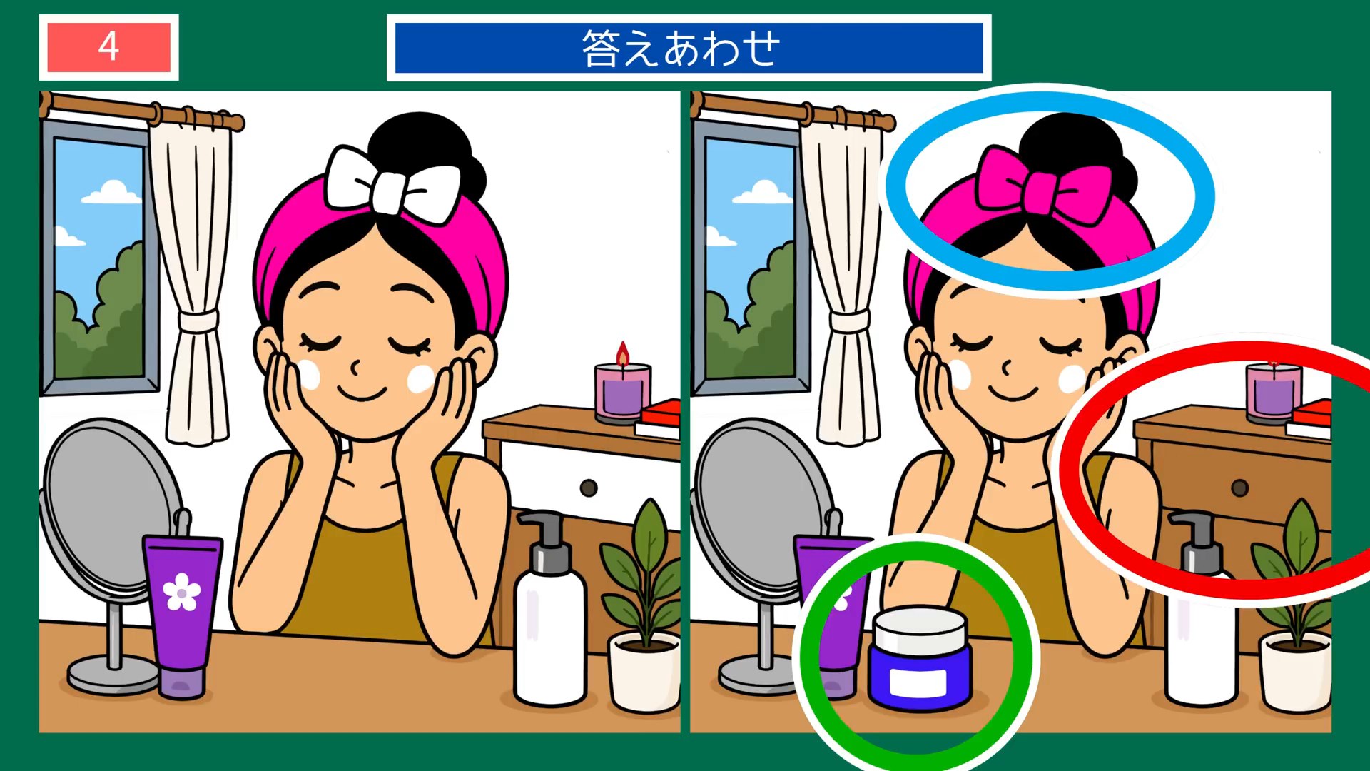身だしなみの間違い探し 第4問 洗顔と肌の手入れの答え