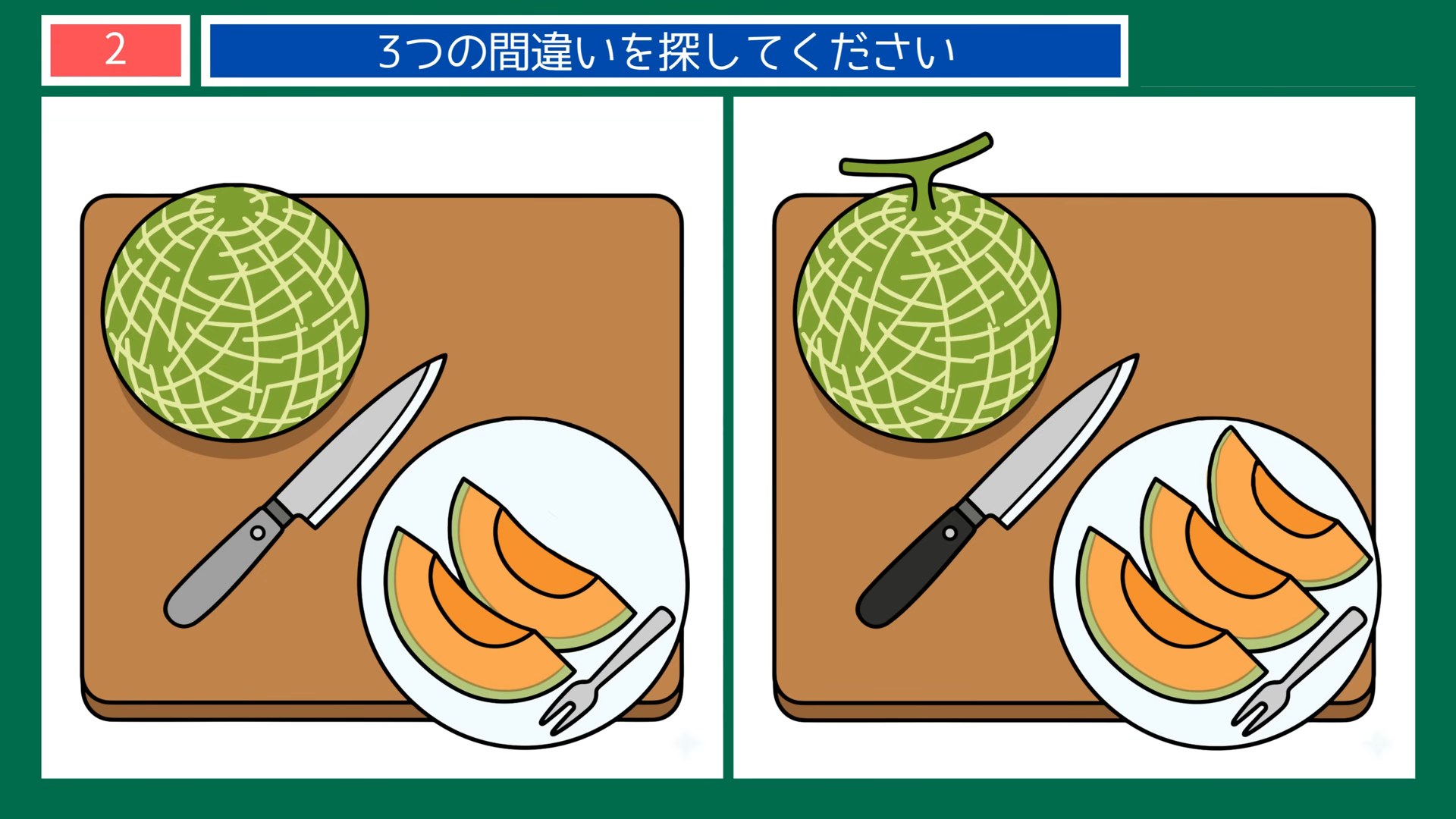 茨城県の間違い探し 第2問 メロンの問題イラスト