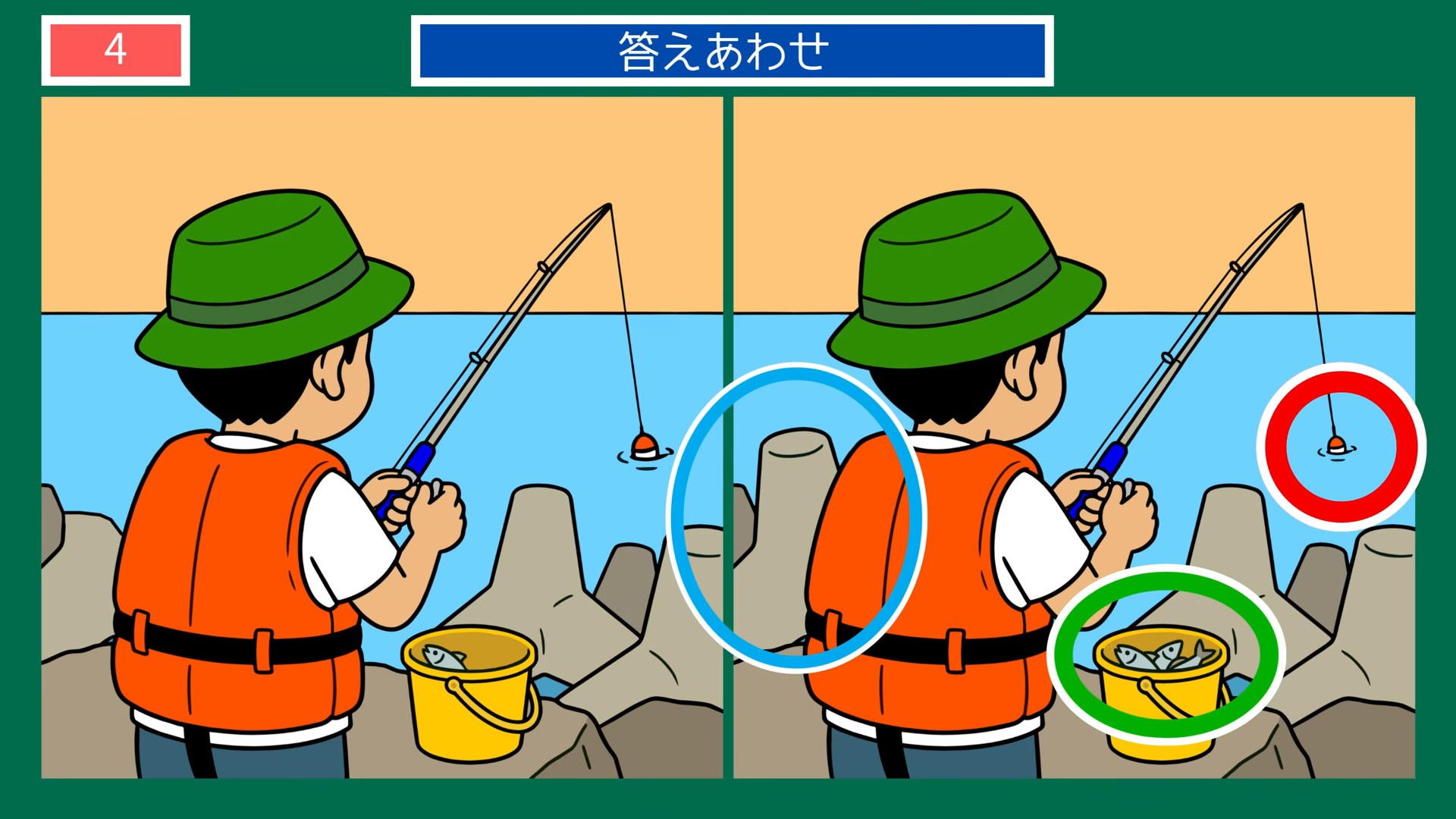 茨城県の間違い探し 第4問 堤防の釣りの答え