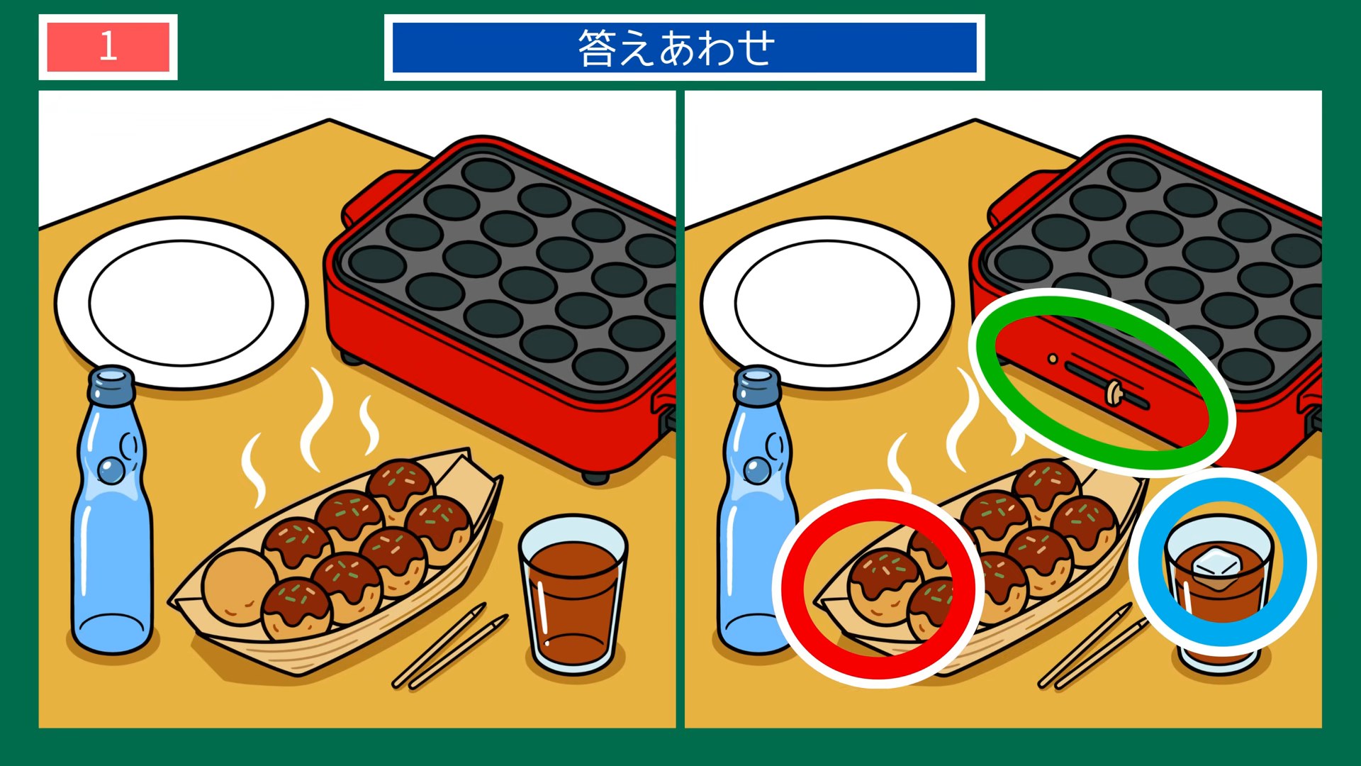 暮らしの一日の間違い探し 第1問 たこ焼きの答え