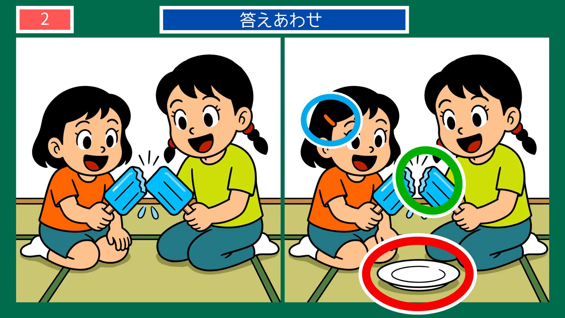 昔なつかしい夏の暮らしの間違い探し 第2問 アイスキャンデーの答え