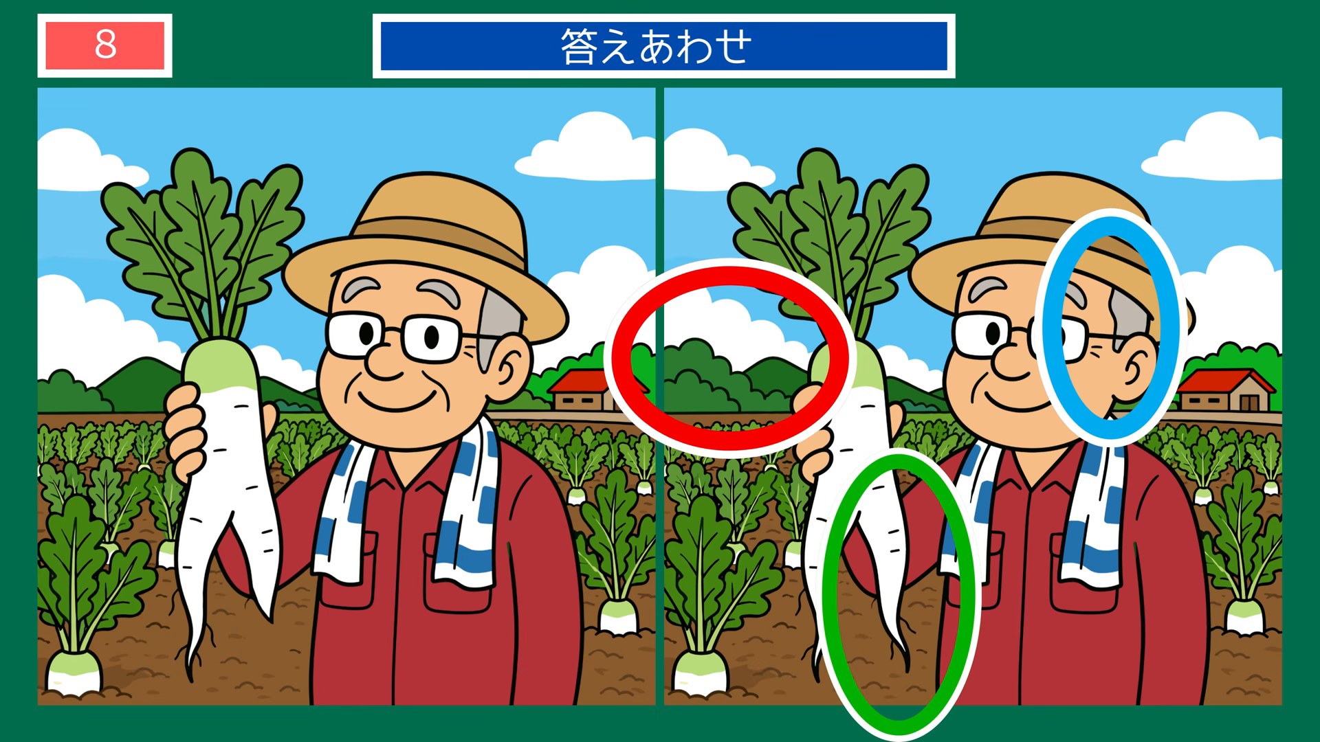 昔と今のくらしの間違い探し 第8問 大根の収穫の答え