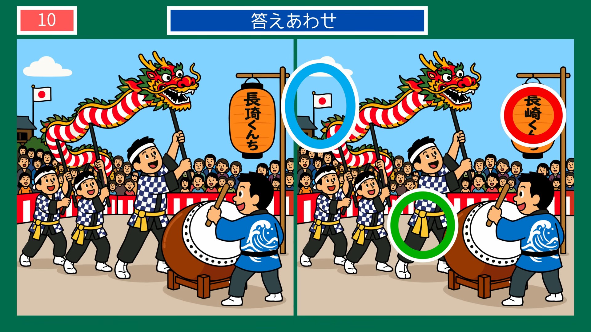 長崎の味と名所の間違い探し 第10問 長崎くんちの答え