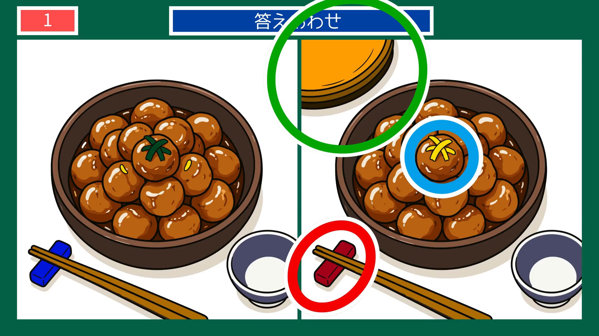 なつかしい日々の間違い探し 第1問 煮物の鉢の答え