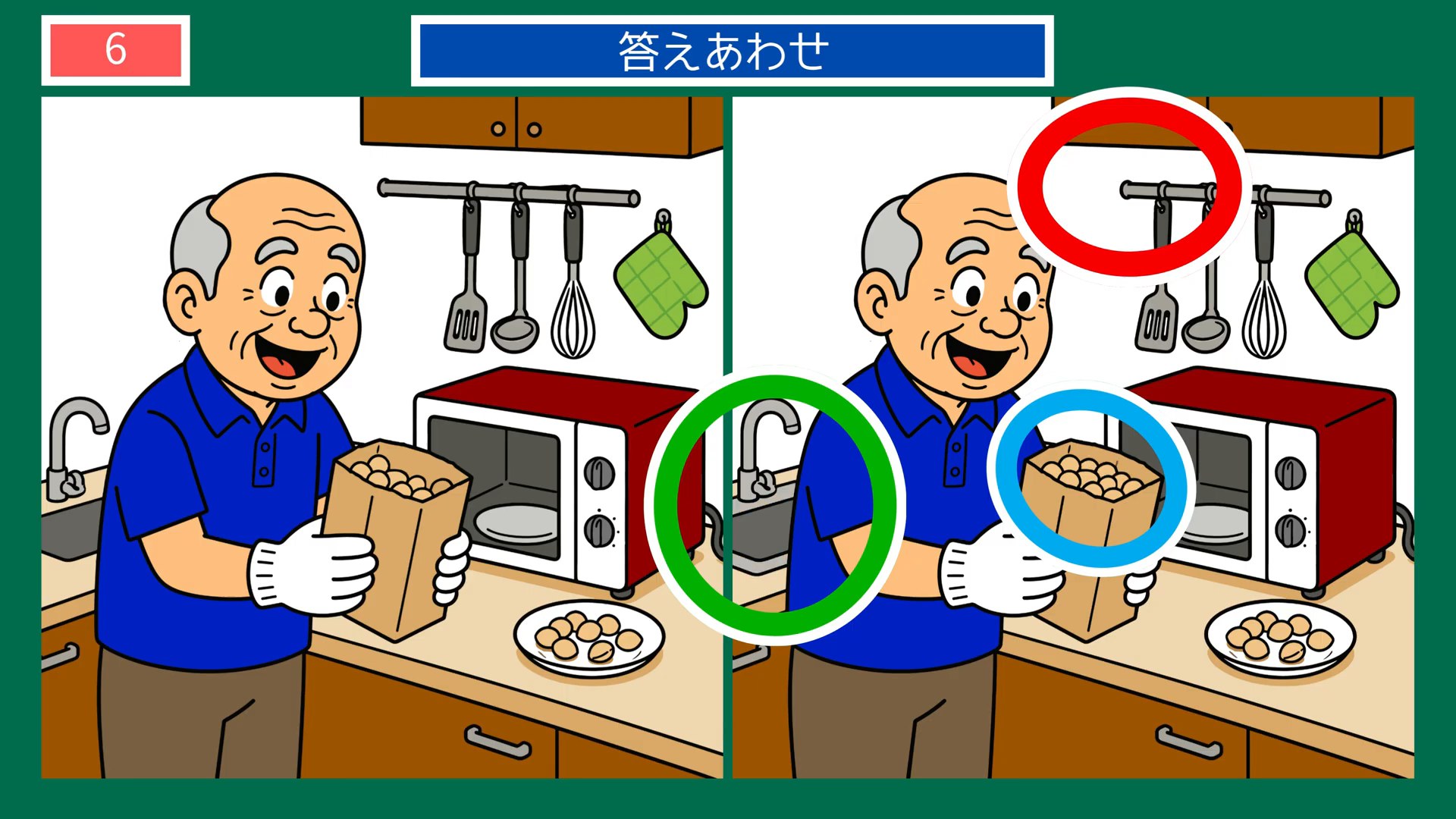 おいしい毎日の間違い探し 第6問 焼きたての丸パンの答え