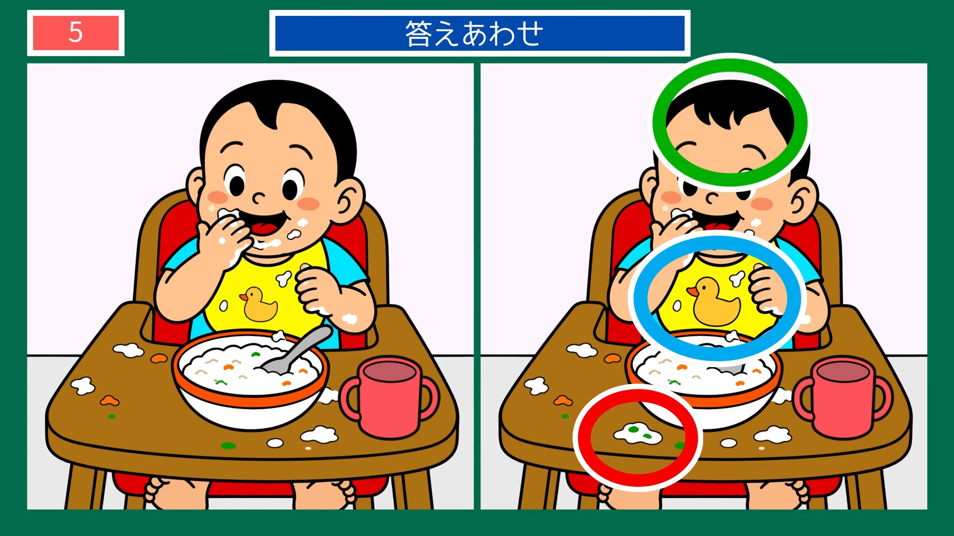 初夏の暮らしの間違い探し 第5問 赤ちゃんの食事の答え