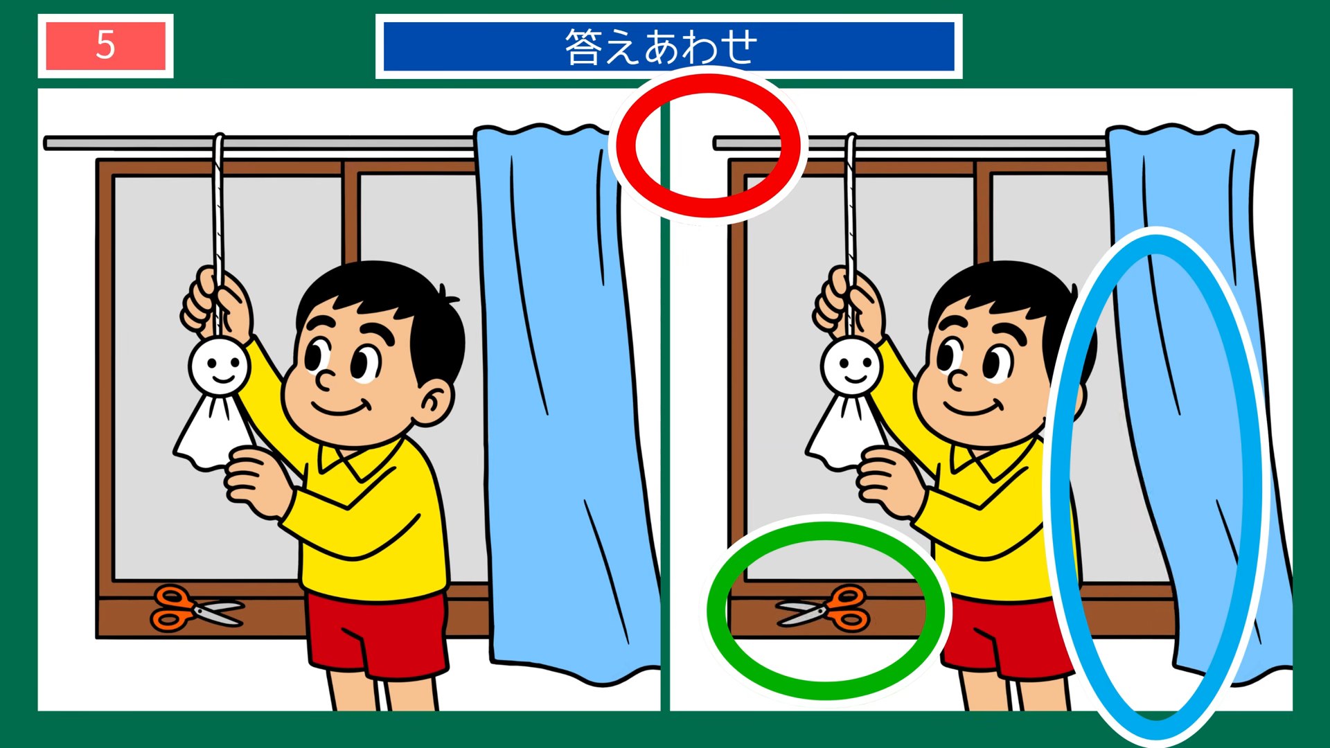梅雨のくらしの間違い探し 第5問 てるてる坊主の答え