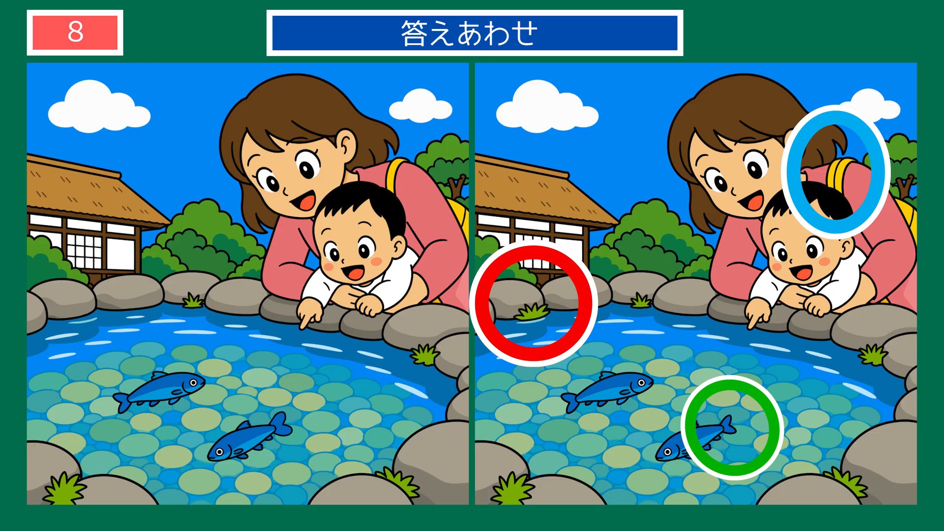 山梨県の間違い探し 第6問 澄んだ池をのぞくの答え